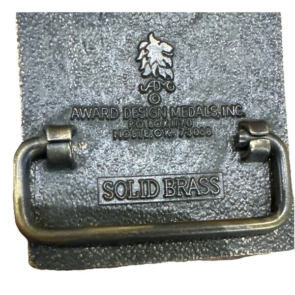 Vintage GM Parts Brass Belt Buckle 10 Year Injury Free Central Facility Award - Picture 4 of 5